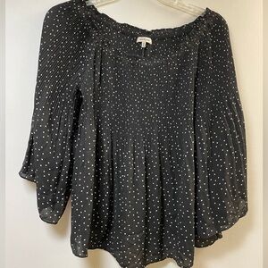 Max Studio Black and White Polka Dot Blouse